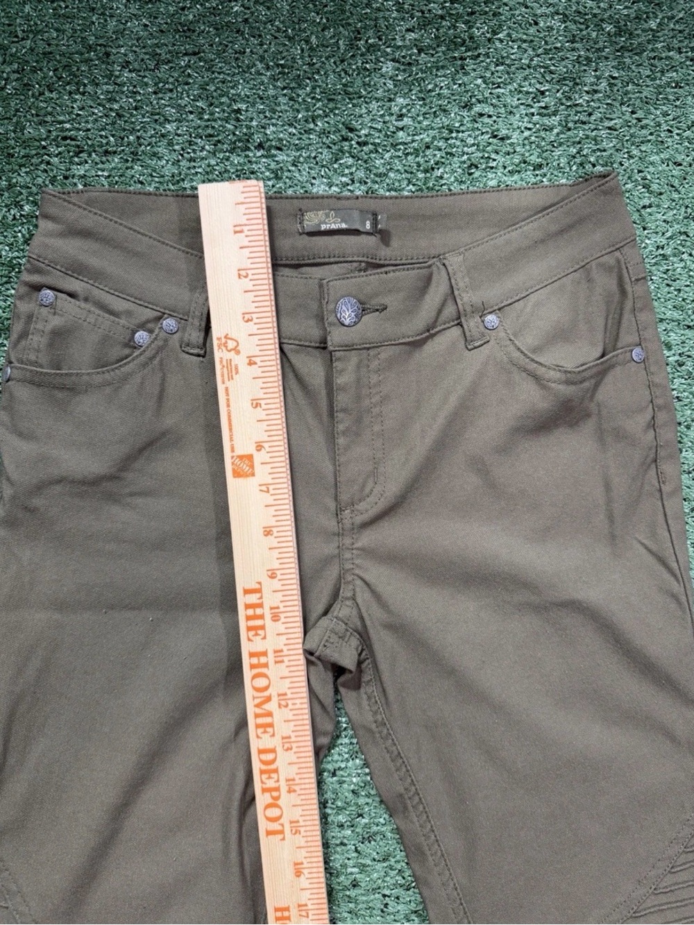 Prana Brenna Moto Pants Womens 8 Olive Green Nylon Stretch W4BREN315 Slim Leg - Picture 7 of 8